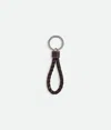Bottega Veneta Intreccio Key Ring In Brown