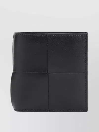 Bottega Veneta Intreccio Signature Foldable Wallet In Black