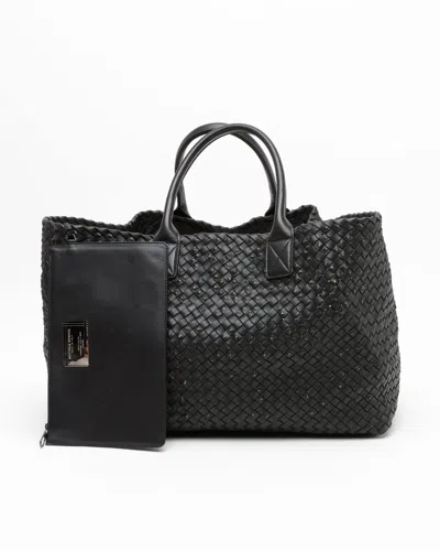 Bottega Veneta Intreccio Studded Cabat Gm Tote Bag