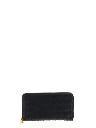 Bottega Veneta Intreccio Wallet In Black