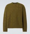 Bottega Veneta Crew Neck Wool Intreccio 3d Knit Sweater In Green