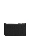 Bottega Veneta Intreccio Zipped Wallet In Blacksilver