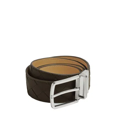 Bottega Veneta Intreciato Double-sided Belt In Black