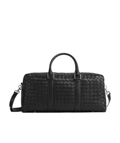 Bottega Veneta Intreciato Fitness Bag In Black
