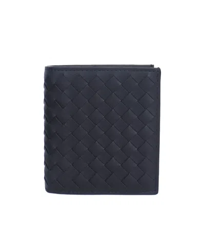 Bottega Veneta Intreciato Folding Wallet In Black