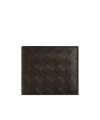 Bottega Veneta Intreciato Knitted Double Fold Wallet In Black