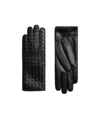 Bottega Veneta Intreciato Knitted Leather Gloves In Black