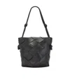 Bottega Veneta Intreciato Knitted Mini Shoulder Bag In Black
