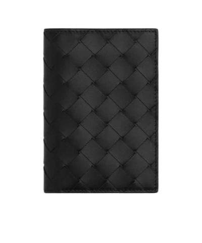 Bottega Veneta Intrecciato Medium Bi-fold Wallet With L-zip In Black