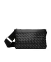 Bottega Veneta Intreciato Knitted Shoulder Bag In Black