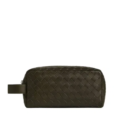 Bottega Veneta Intreciato Knitted Travel Bag In Black