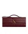 Bottega Veneta Long Andiamo Intrecciato Clutch Bag In Red