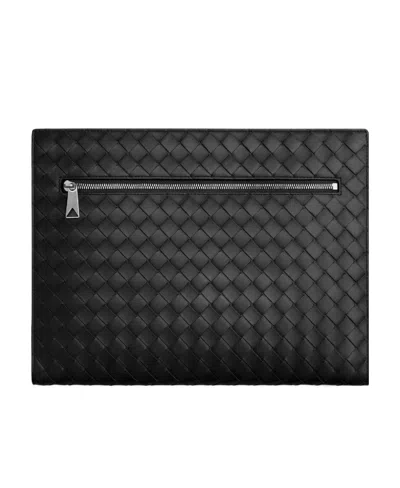 Bottega Veneta Intreciato Medium Woven Briefcase In Black
