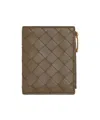 Bottega Veneta Small Leather Intrecciato Bifold Wallet In Brown