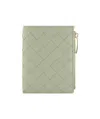 Bottega Veneta Intreciato Small Logo Wallet In Nude