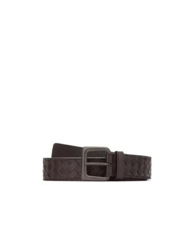 Bottega Veneta Intreciato Weave Belt In Black