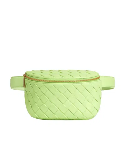 Bottega Veneta Intreciato Zipper Waist Pack In Green