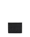 Bottega Veneta Intricately Woven Black Card Holder With Six Slots In Black
