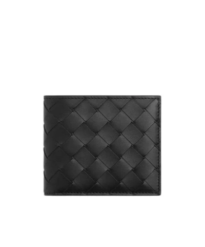 Bottega Veneta Intrecciato Bi-fold Wallet With Coin Purse In Black