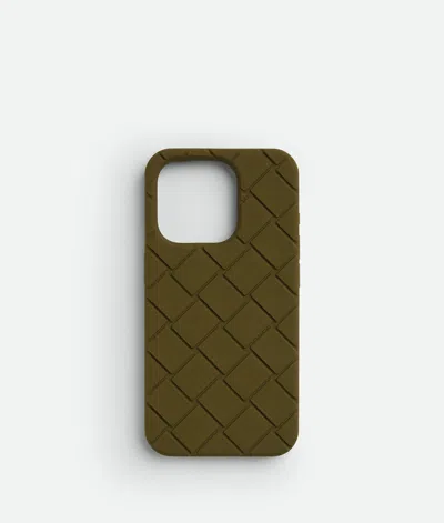 Bottega Veneta Iphone 15 Pro Case In Olive Oil