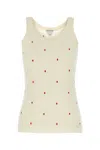 Bottega Veneta Womens Matches-intarsia Cotton-blend Knitted Tank Top Chalk-vernis In Chalkvernis