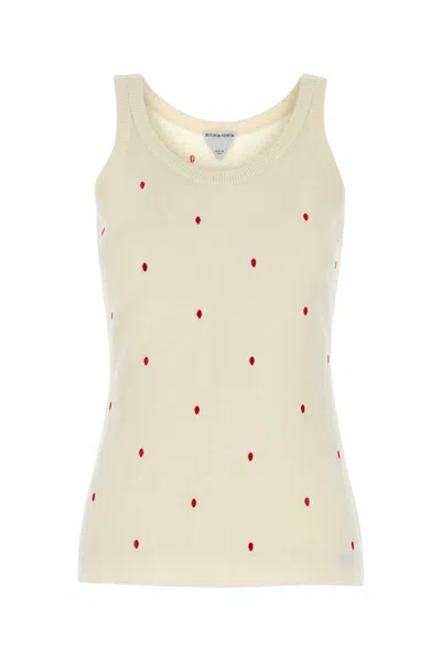BOTTEGA VENETA IVORY COTTON BLEND TANK TOP