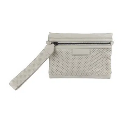 Pre-owned Bottega Veneta Ivory Leather Clutch Bag Handbag ()