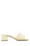 Bottega Veneta Ivory Leather Parco Mules
