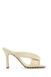 Bottega Veneta Pastel Yellow Leather Riva Mules In White