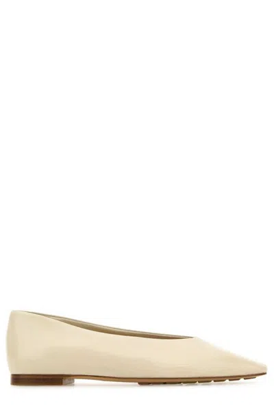Bottega Veneta Ivory Leather Sofia Ballerinas