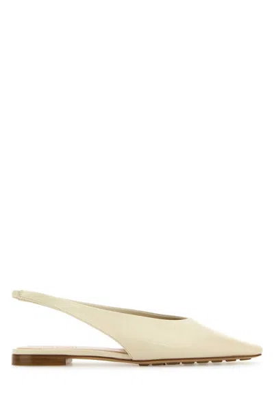 Bottega Veneta Ivory Leather Sofia Ballerinas In Neutral