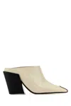 Bottega Veneta Leather Mules Ventura Wedge Heel In Neutral