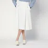 Bottega Veneta Ivory Pleated Midi Skirt In White