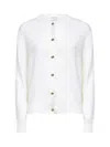 Bottega Veneta Ivory Ribbed Wool Cardigan