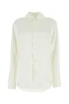 Bottega Veneta Ivory Satin Button-up Shirt For Women In White