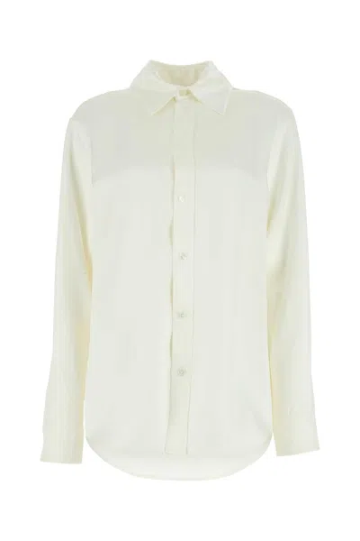 BOTTEGA VENETA BOTTEGA VENETA IVORY SATIN SHIRT