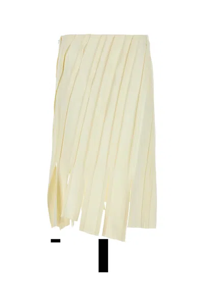 Bottega Veneta Ivory Stretch Viscose Skirt In Burro