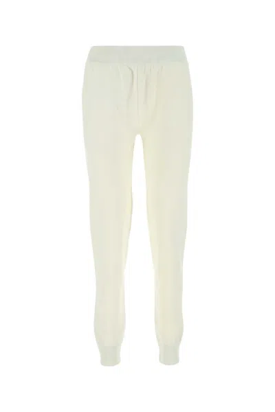 Bottega Veneta Ivory Stretch Wool Blend Joggers