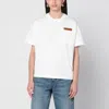 Bottega Veneta Pima Cotton Pocket T-shirt With Intrecciato Suede Patch In White