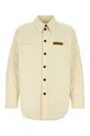 Bottega Veneta Quilted Tech Cotton Jacket With Chest Pockets In Neutral