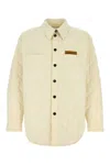 Bottega Veneta Quilted Tech Cotton Jacket With Chest Pockets In Neutral