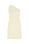 BOTTEGA VENETA IVORY TERRY FABRIC MINI DRESS