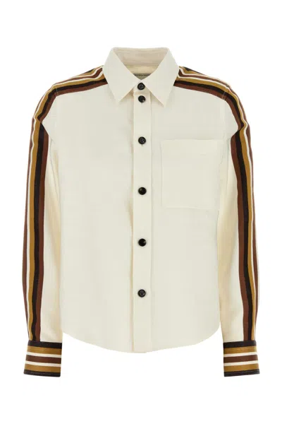 BOTTEGA VENETA IVORY VISCOSE BLEND SHIRT