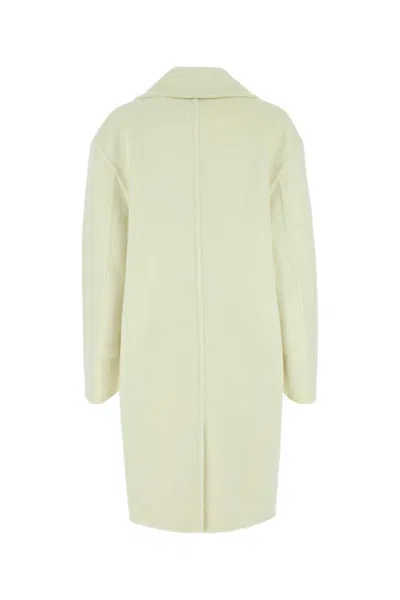 Bottega Veneta Ivory Wool Blend Coat In 7112