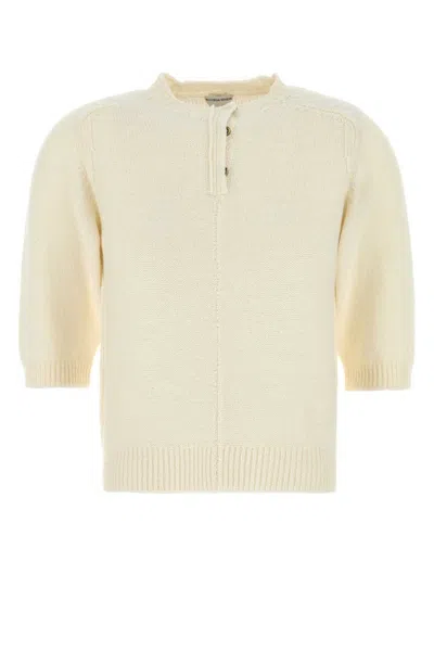 Bottega Veneta Womens Short-sleeve Wool Knitted Top Chalk In Neutral