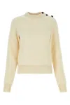 Bottega Veneta Crew-neck Wool Sweater Embellished Buttons In Dove
