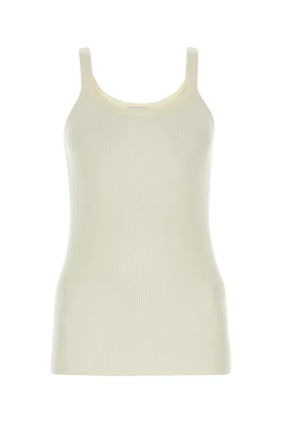 Bottega Veneta Ivory Wool Tank Top In Neutral