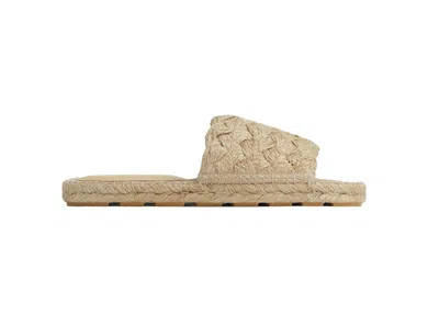 Pre-owned Bottega Veneta Jack Espadrille (women's) Sneakers In Cane Sugar