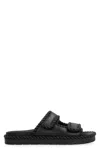 Bottega Veneta Jack Flat Mule Black Nappa Leather Sandals In Black