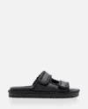 Bottega Veneta Jack Flat Mule Black Nappa Leather Sandals In Black